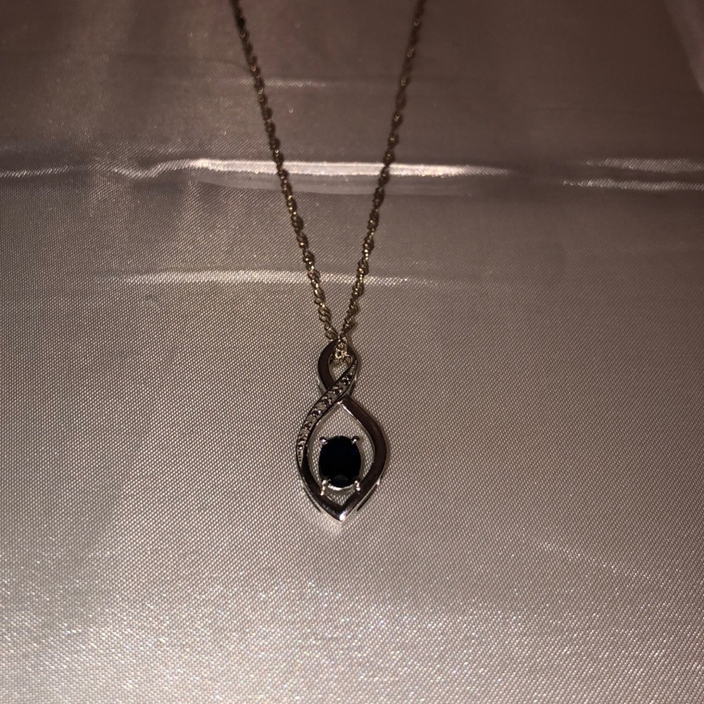 Stone Silver Spiral Necklace